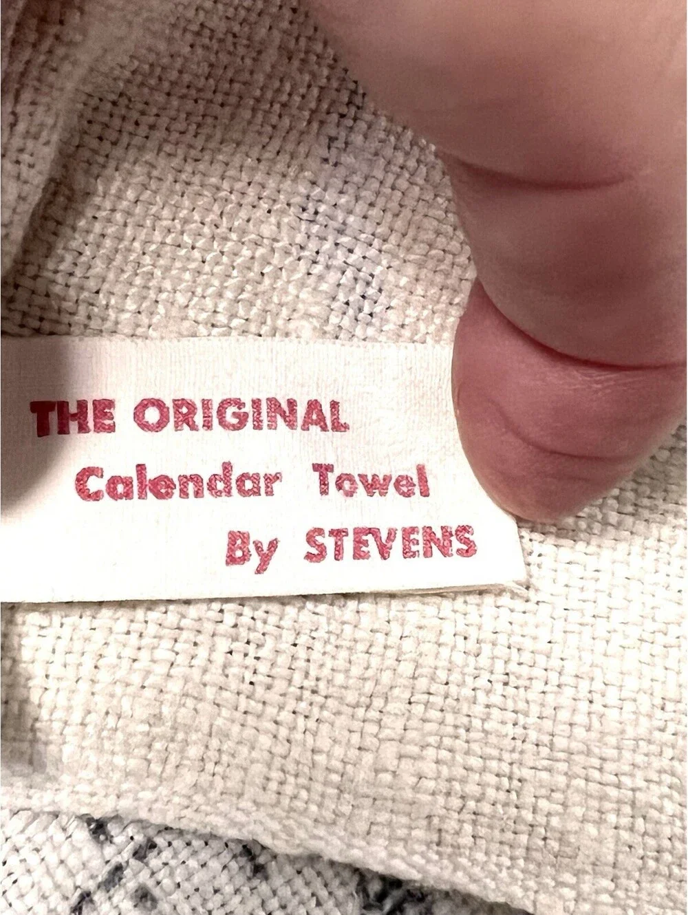 1962 Eastern Star OES Calendar Tea Towel Linen Hand Kitchen Steven’s Linens